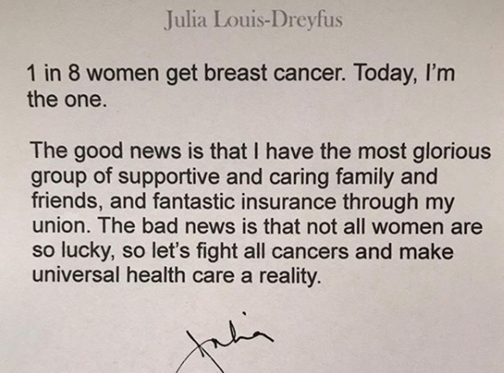 Julia Louis Dreyfus, cancer battle