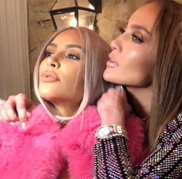 Kim Kardashian and Jennifer Lopez from Kardashians at Jennifer Lopez's Taco Wednesday Party E
