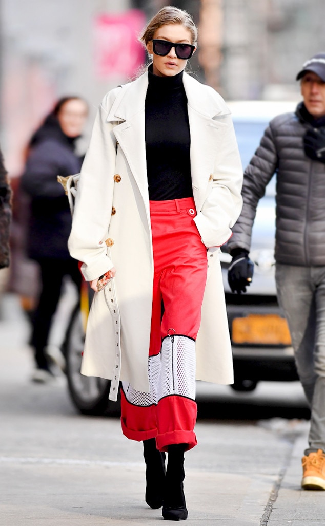 Pants on Fire from Gigi Hadid's Best Outfits from Fashion Week Fall ...