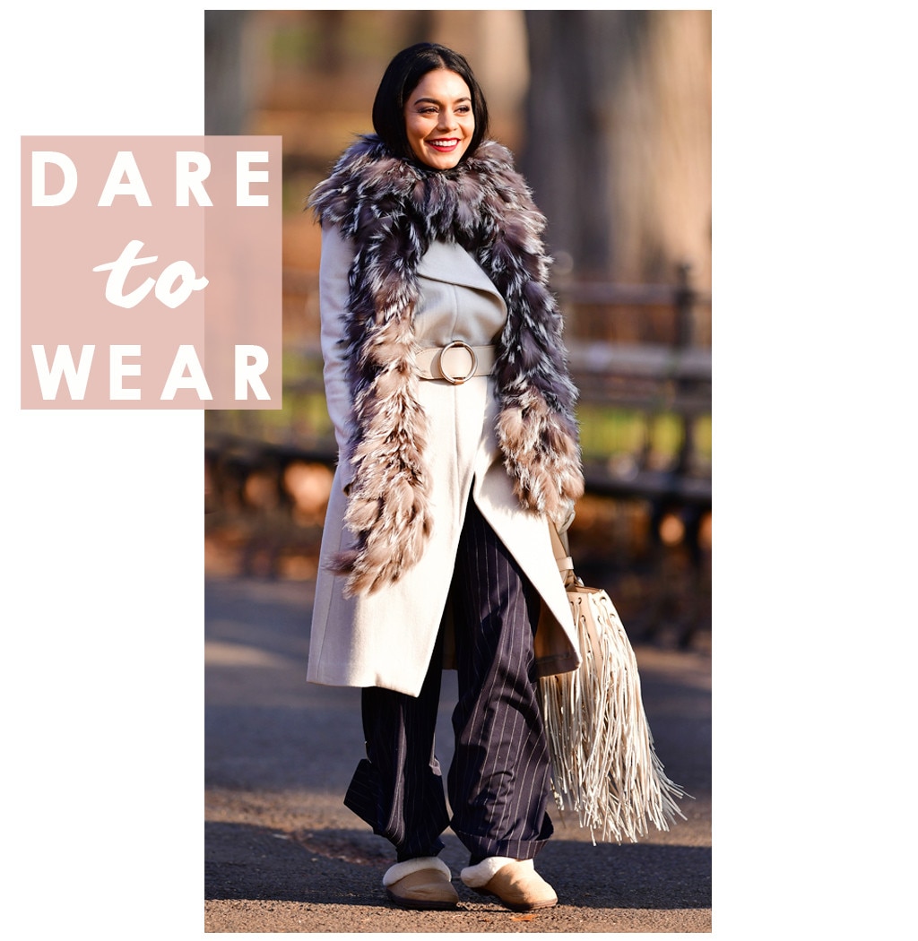 Vanessa Hudgens' Furry Scarf Stole the Scene