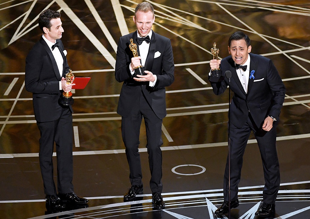 Justin Hurwitz, Justin Paul, Benj Pasek, 2017 Oscars, Academy Awards, Winners