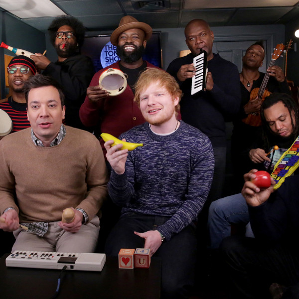 Ed Sheeran and Jimmy Fallon Perform With Classroom Instruments