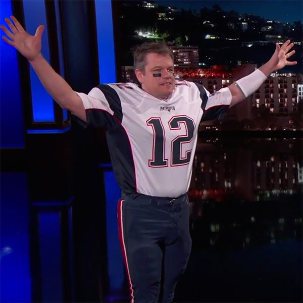 Matt Damon Sneaks Onto Jimmy Kimmel Live! as ''Tom Brady'' - E! Online