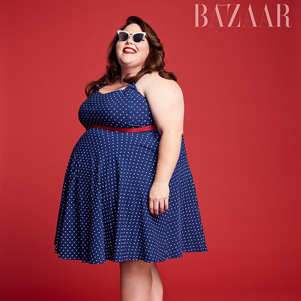 Chrissy Metz Becomes a Pin Up Girl in a Retro Swimsuit