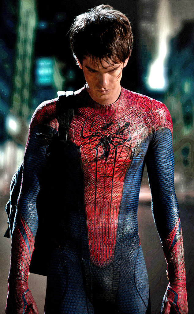 Andrew Garfield as SpiderMan from Superhero Peeing