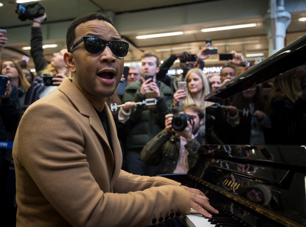 John Legend Surprises Commuters at London Train Station