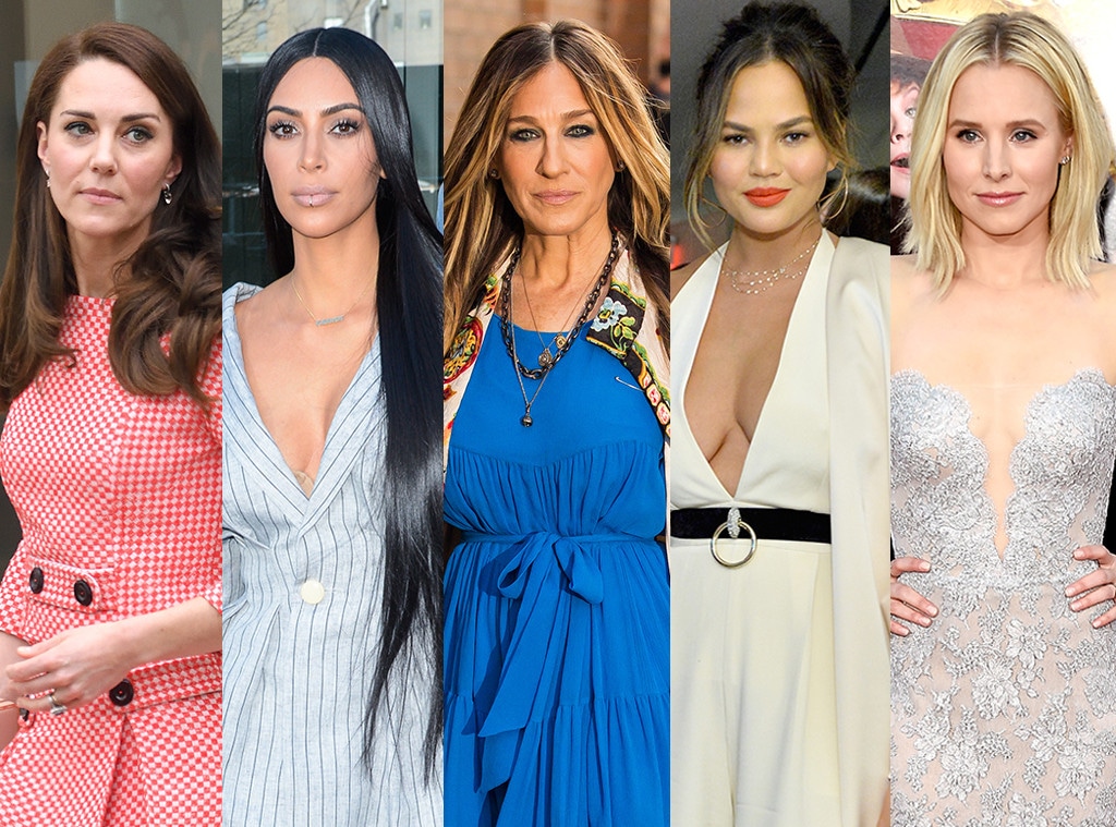 Kate Middleton, Kim Kardashian, Sarah Jessica Parker, Chrissy Teigen, Kristen Bell