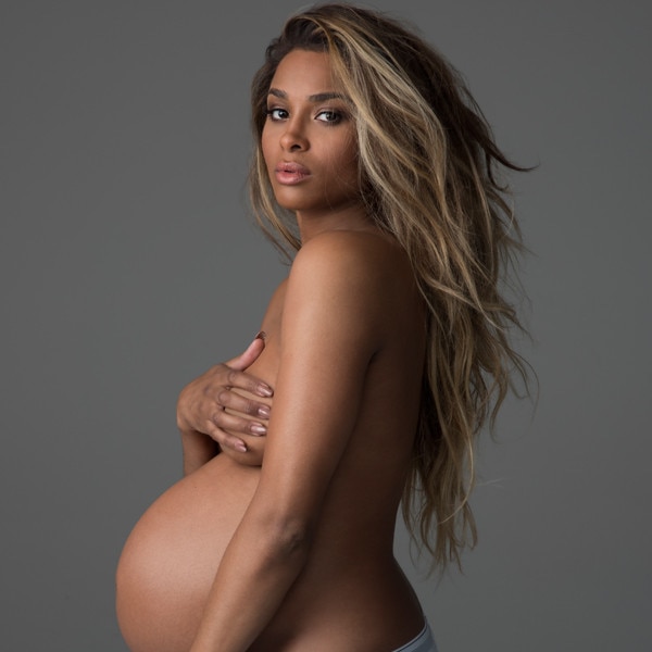 Pregnant Ciara Poses Topless and Talks About Baby No