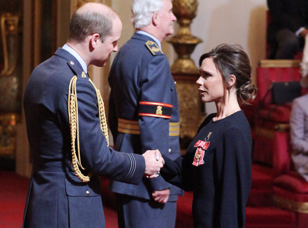 Victoria Beckham Awarded OBE by Prince William