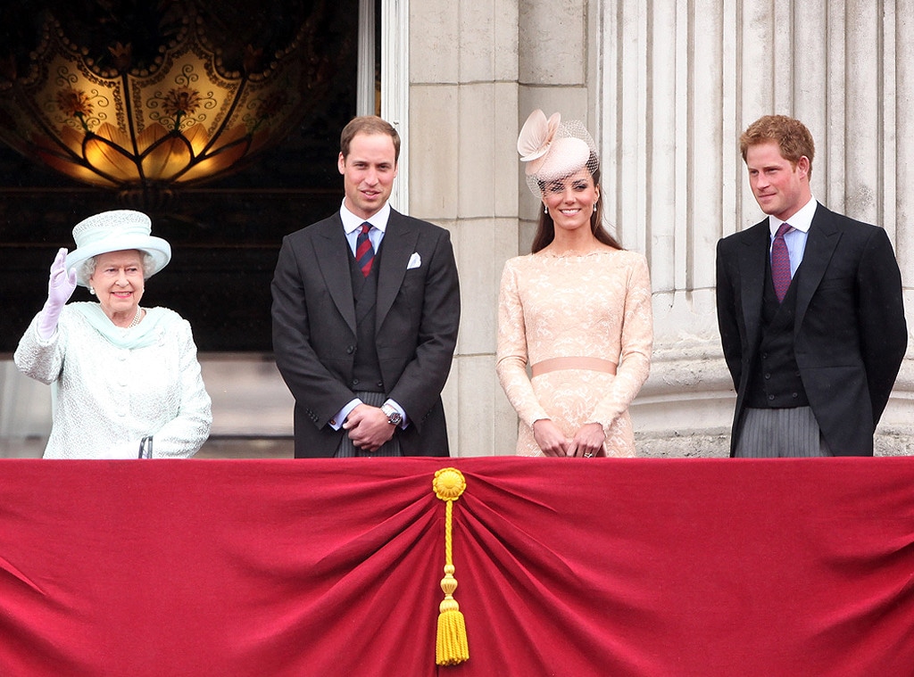Queen Elizabeth II, Prince William, Kate Middleton, Prince Harry