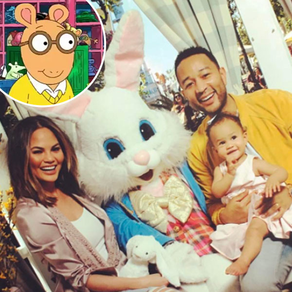 Chrissy Teigen And Arthur Throw Shade At John Legend S Easter Outfit E Online