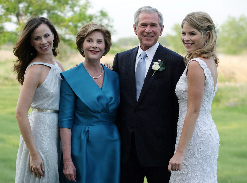 Barbara Bush, Laura Bush, George W. Bush, Jenna Bush, Sisters At Weddings.
