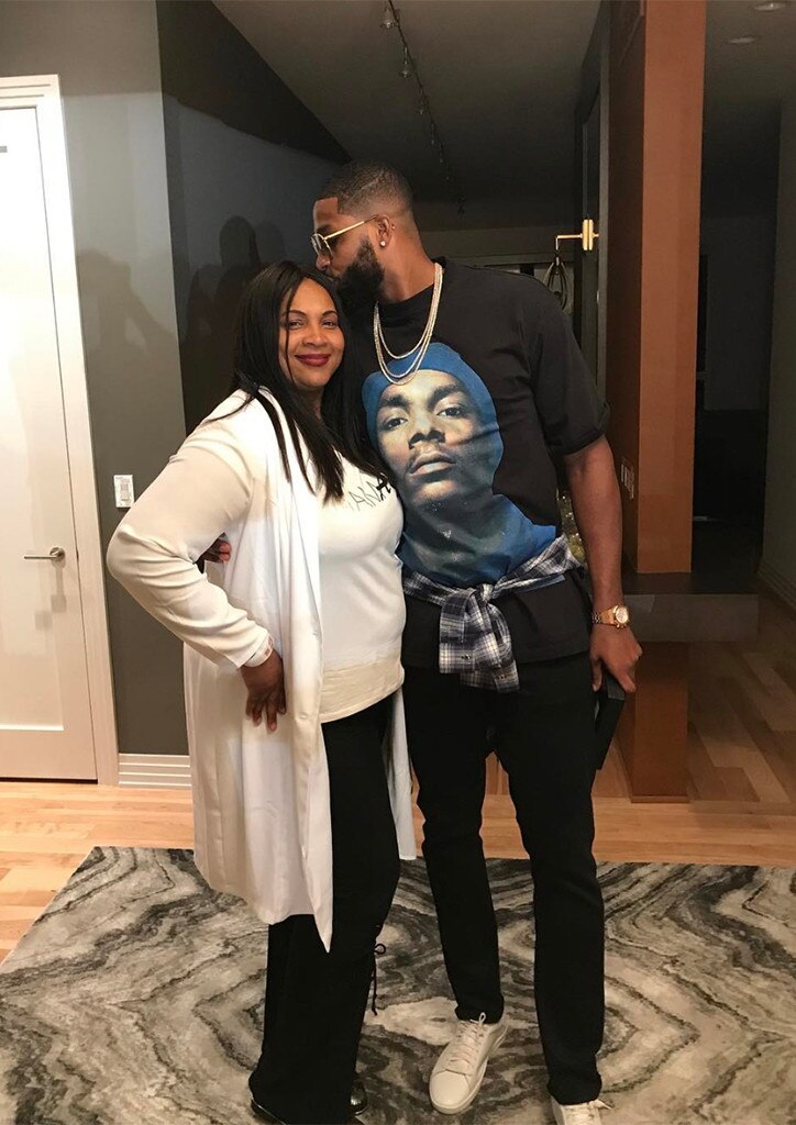 Tristan Thompson & Mother Andrea from Stars Celebrate Mother's Day 2017