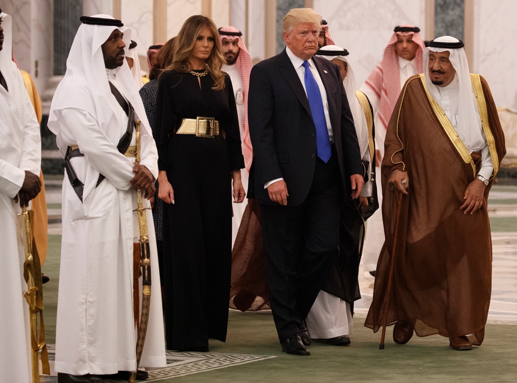 President Donald Trump, Melania Trump, Saudi King Salman 