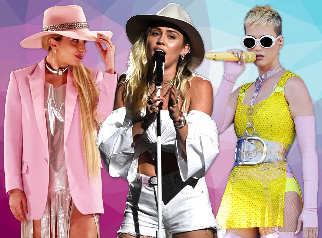 Lady Gaga, Miley Cyrus, Katy Perry, Pop Star Collage