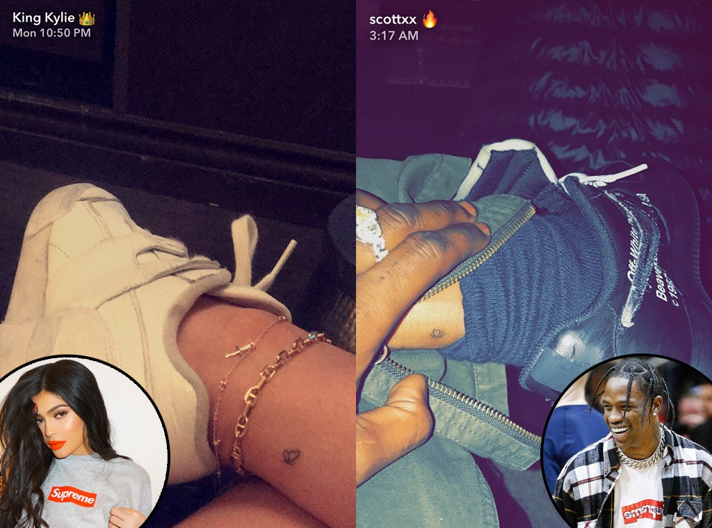 Kylie Jenner, Travis Scott, Matching Tattoos