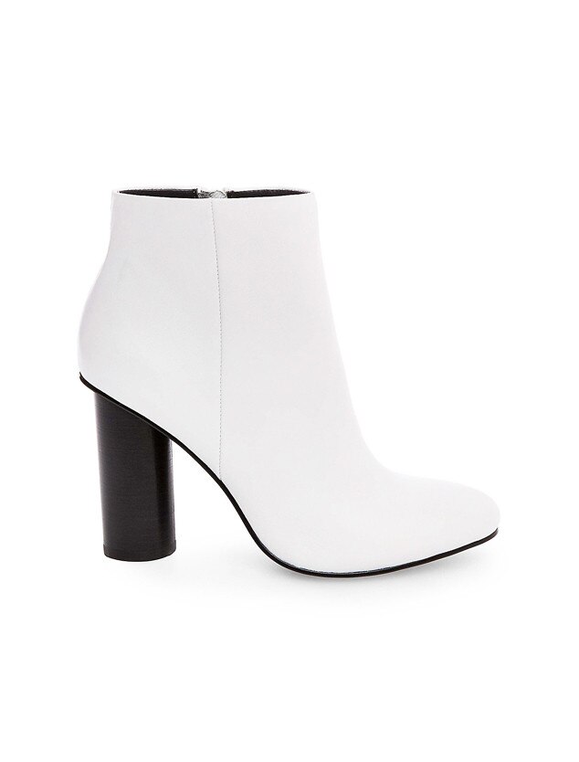 white booties black heel