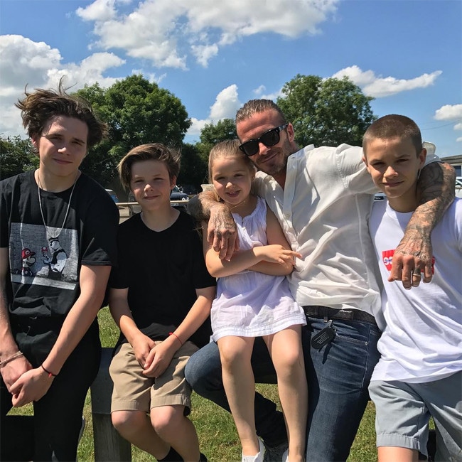 David Beckham, Kids, Harper Beckham, Brooklyn Beckham, Romeo Beckham, Cruz Beckham, Father's Day 2017