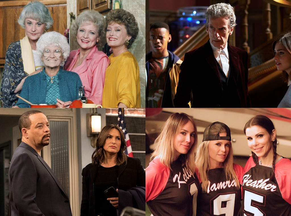 Golden Girls, Real Housewives Orange County, Doctor Who, Law & Order SVU