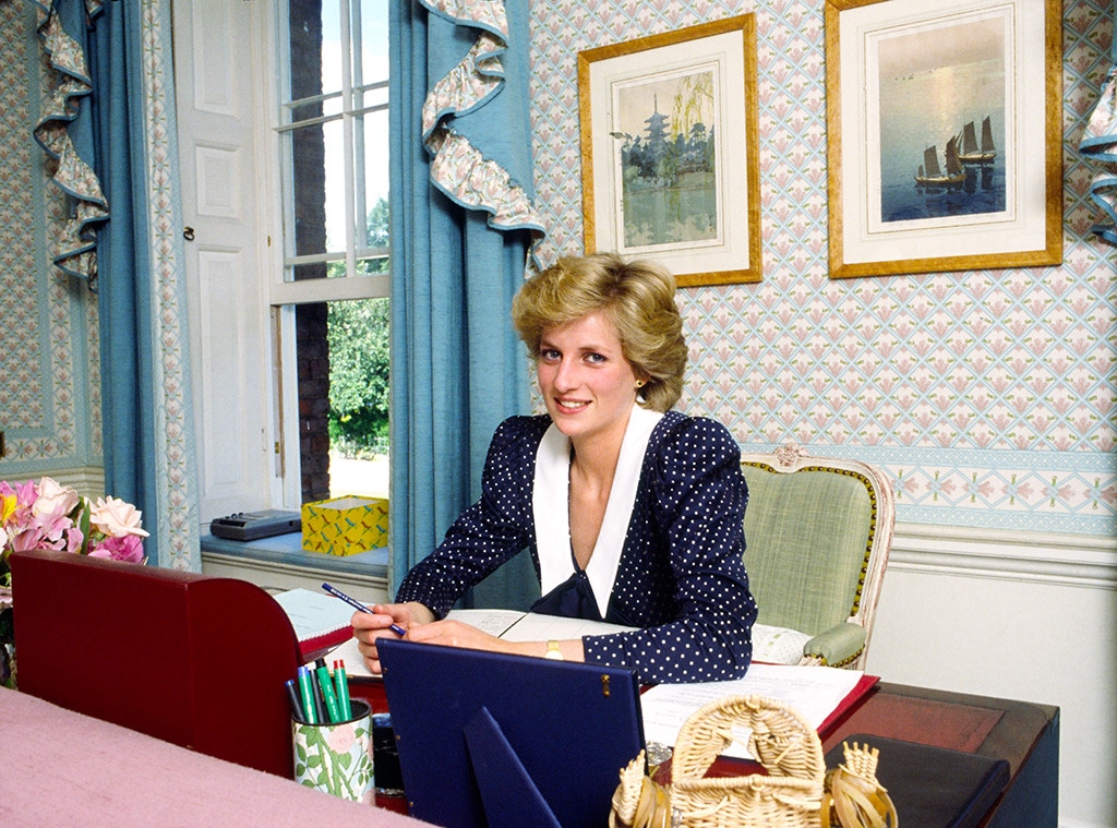 Princess Diana At Her Desk