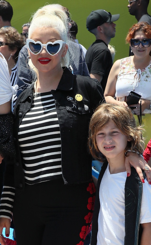 Ain T No Other Man Can Pull This Off Christina Aguilera S Son Max Adorably Fills In For Her At