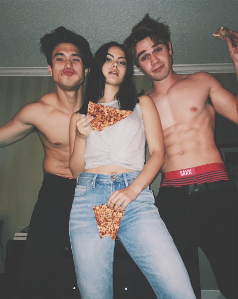 Riverdale Stars Kj Apa And Camila Mendes Shirtless Pizza Party E Online