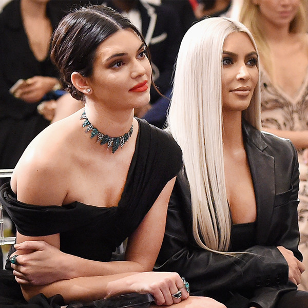Kim Kardashian supports sister Kendall Jenner at Prada Fashion Show