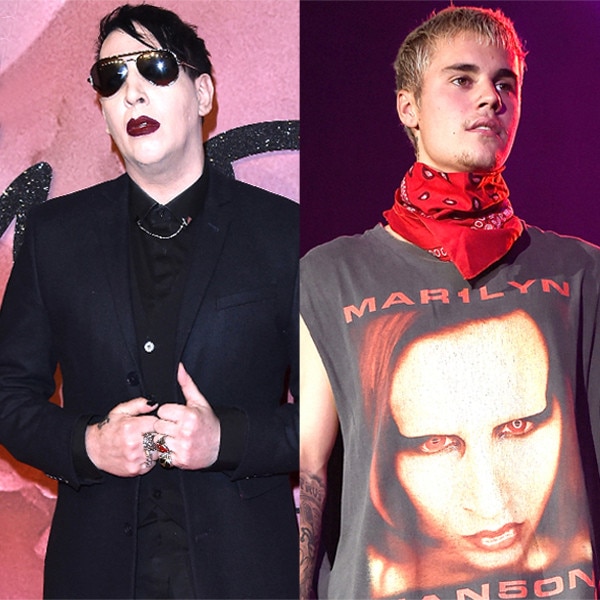 Justin Bieber Apologizes to Marilyn Manson Over T-Shirt Drama - E