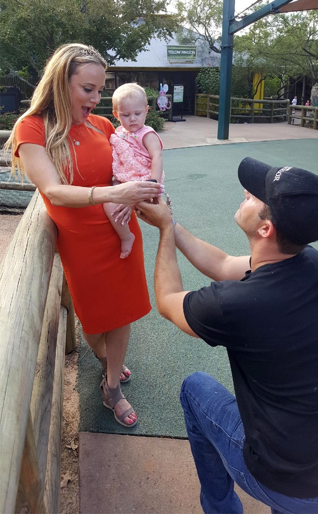Charles Sanders proposed Erica Rose while she was celebrating Holland's first birthday at Houston Zoo on Sunday