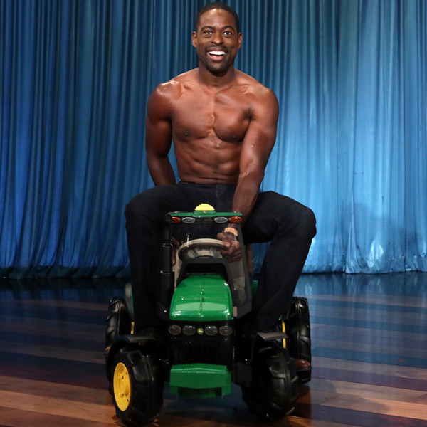 Sterling K. Brown Bares His Amazing Abs While Riding a Toy Tractor - E ...