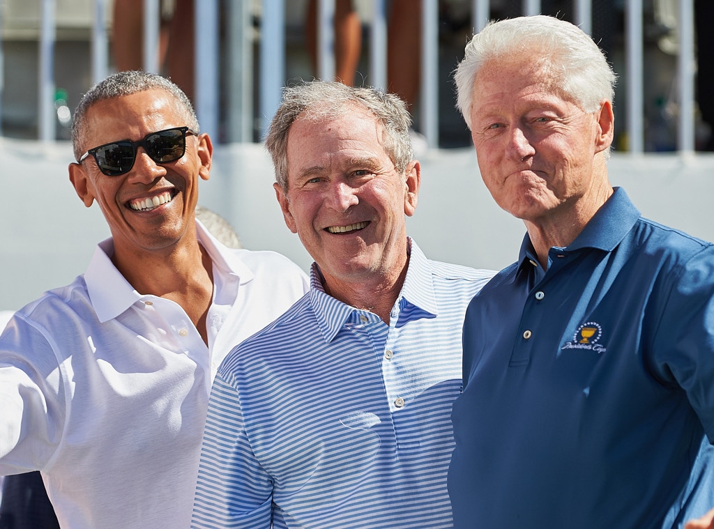 Obama, G.W. Bush, Bill Clinton, Presidents Cup