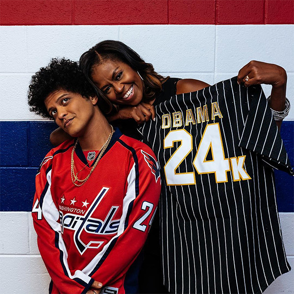 Michelle Obama Gets Surprise Gift From Bruno Mars, image size:1080x1080