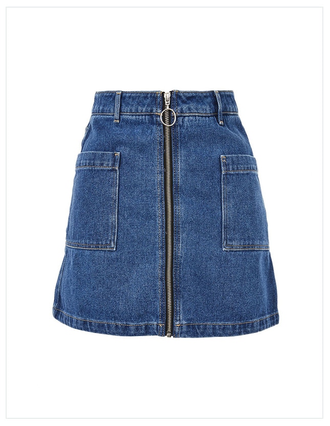 Topshop from How to Wear a Denim Skirt in the Fall Like Selena Gomez ...