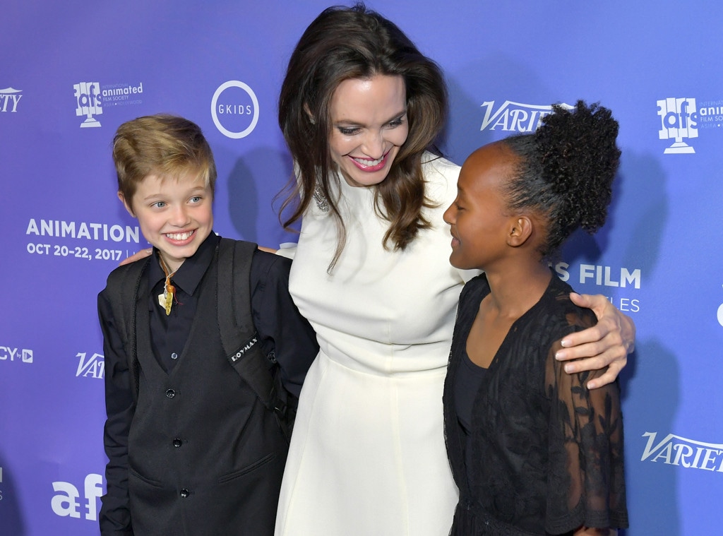 Shiloh Jolie-Pitt, Angelina Jolie, Zahara Jolie-Pitt 