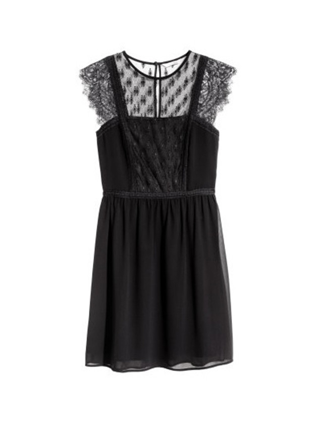 h&m black party dress