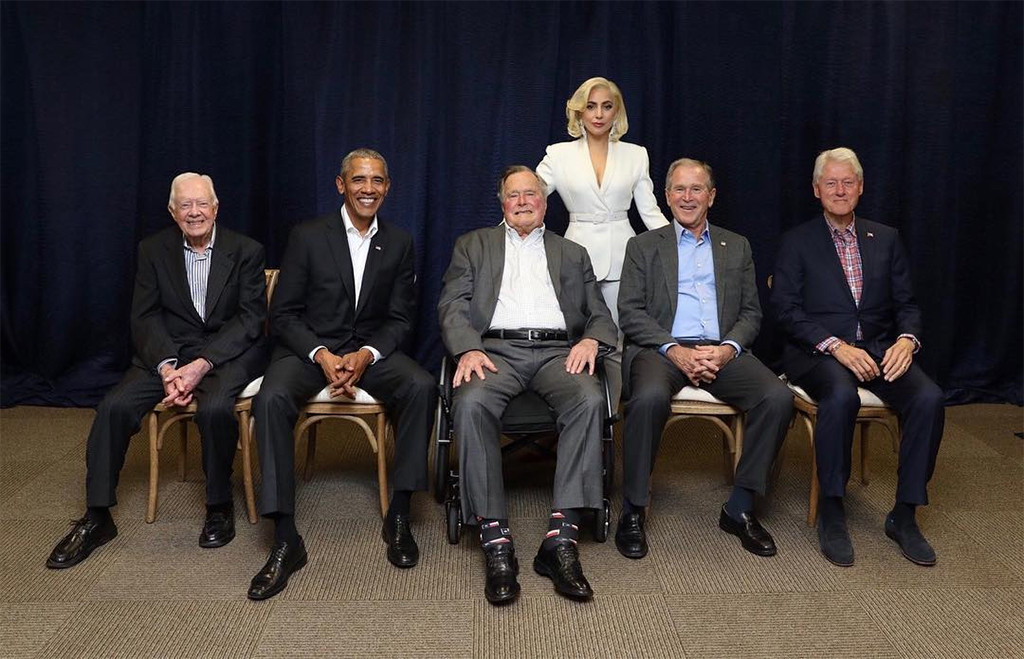 Lady Gaga, 5 Presidents, Jimmy Carter, George H.W. Bush, George W. Bush, Bill Clinton, Barack Obama, One America Appeal Concert