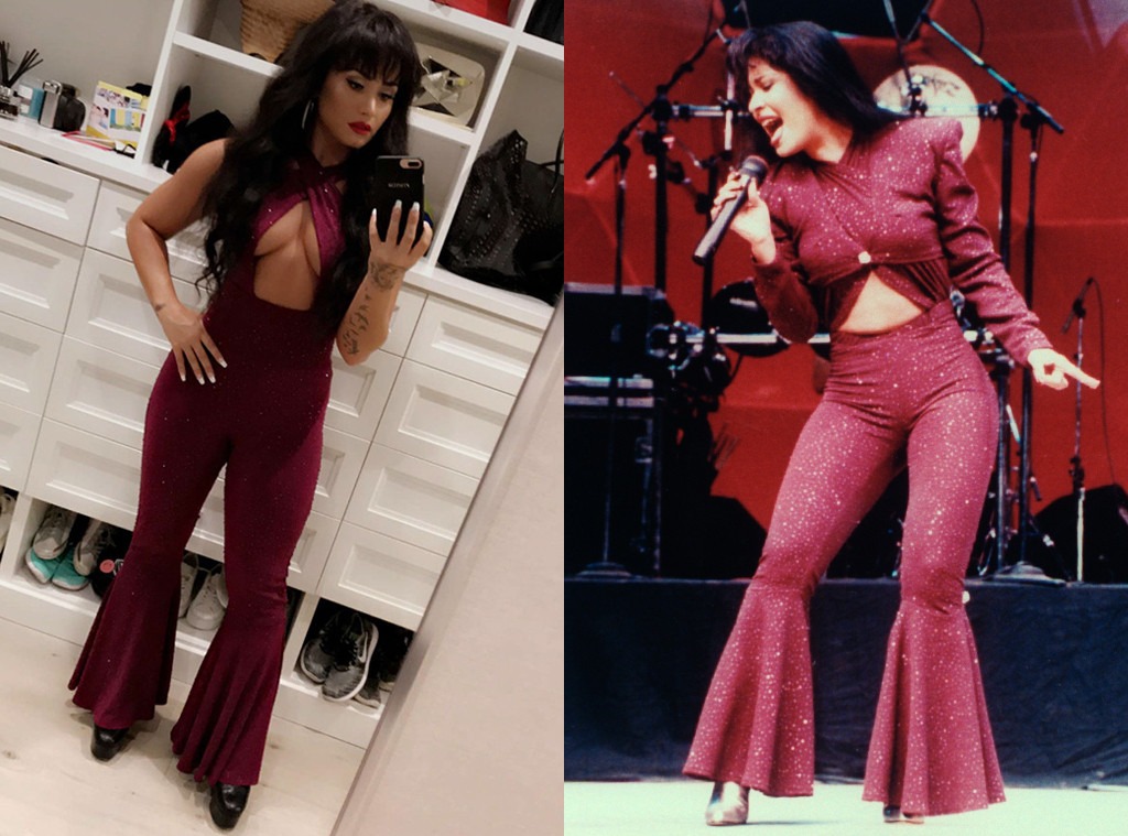 Demi Lovato Debuts Selena Quintanilla Halloween Costume Thats Just Perfect  E! News