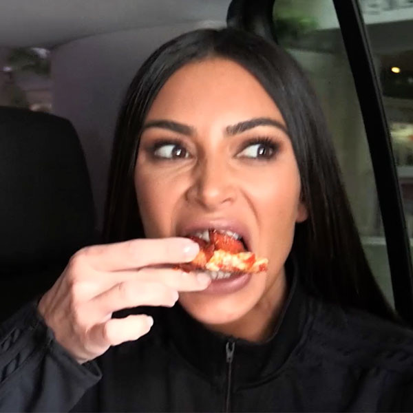 Watch Kim K Devour Pizza & Ice Cream Before Starting Health Kick