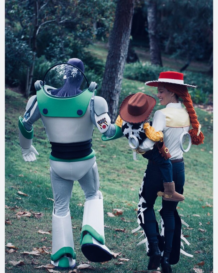 Justin Timberlake, Jessica Biel and Silas dress as Toy Story characters for  Halloween