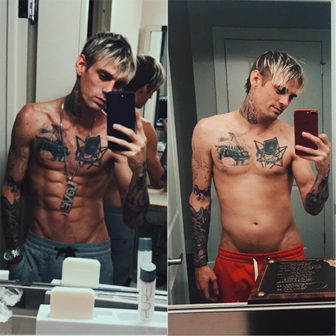 Aaron Carter Shows 30 Lb Weight Gain As He Focuses On Health E Online Ca