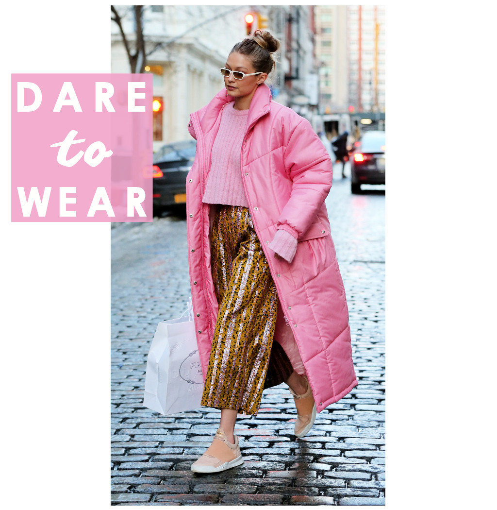 Gigi Hadid Looks Like a Winter Barbie in Pink Puffer Coat - E! Online - CA