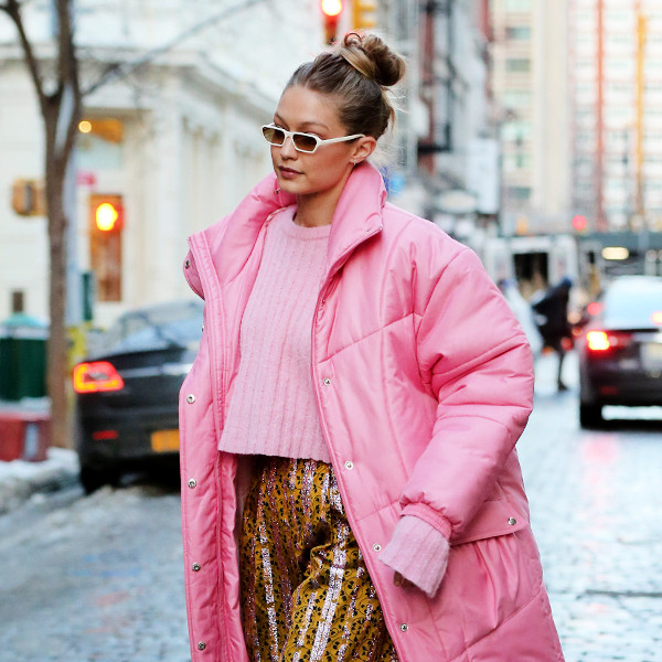 Gigi Hadid Looks Like a Winter Barbie in Pink Puffer Coat - E! Online - CA