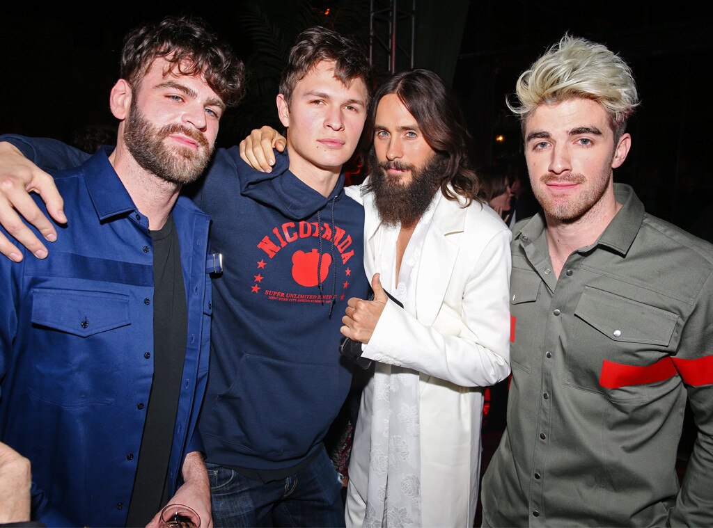 Alex Pall, Ansel Elgort, Jared Leto, Andrew Taggart from Grammys 2018 ...