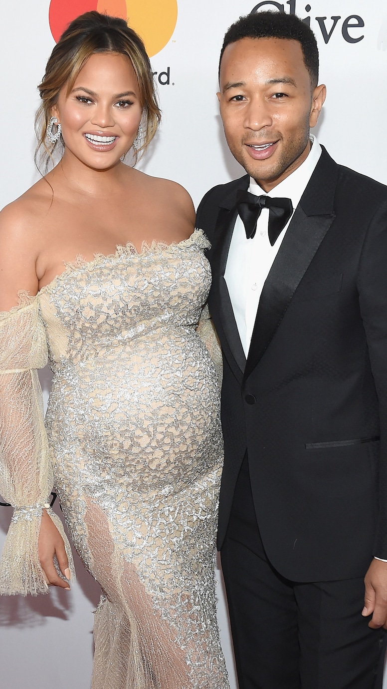 Chrissy Teigen, John Legend, 2018 Pre-Grammy Gala