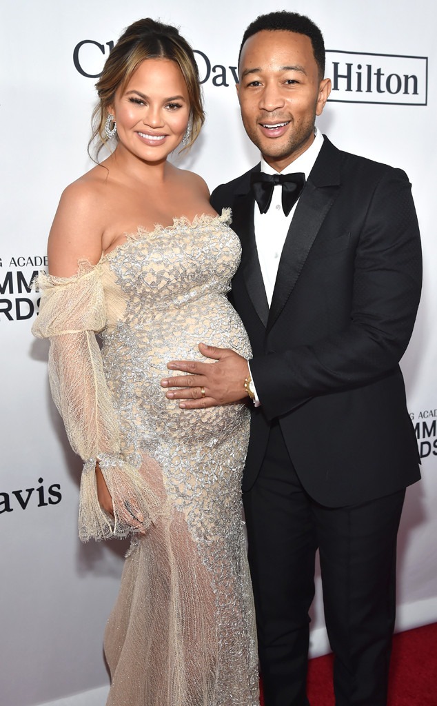 Chrissy Teigen, John Legend, 2018 Pre-Grammy Gala