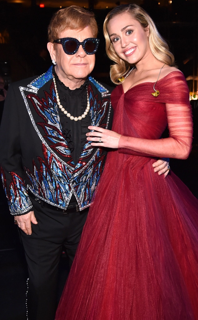 Miley Cyrus, Elton John, 2018 Grammy Awards, Candids