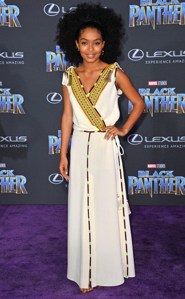 Yara Shahidi from Black Panther's Hollywood Premiere E! News