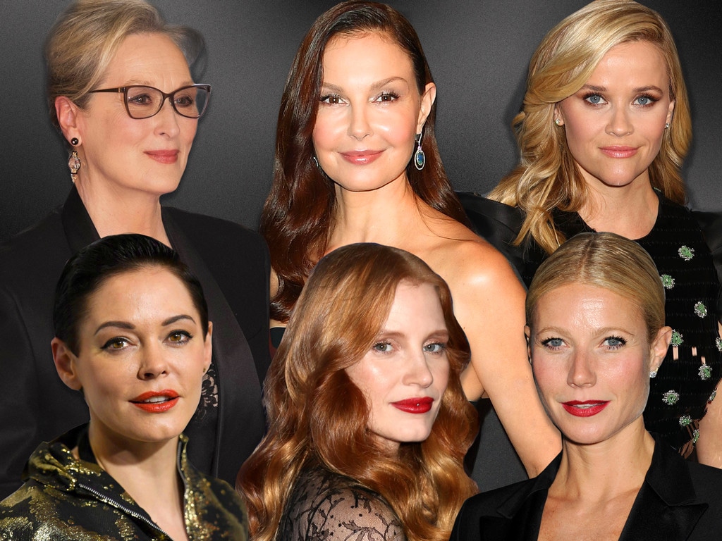 MeToo, Meryl Streep, Reese Witherspoon, Jessica Chastain, Gwyneth Paltrow, Ashley Judd, Rose McGowan