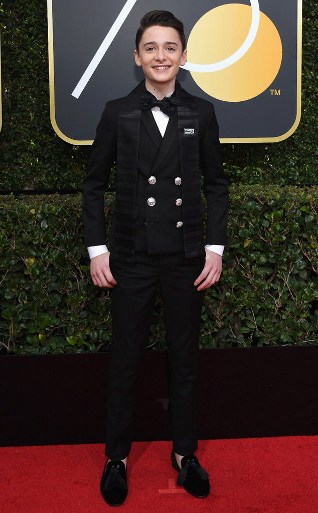 Noah Schnapp from 2018 Golden Globes Red Carpet Fashion | E! News