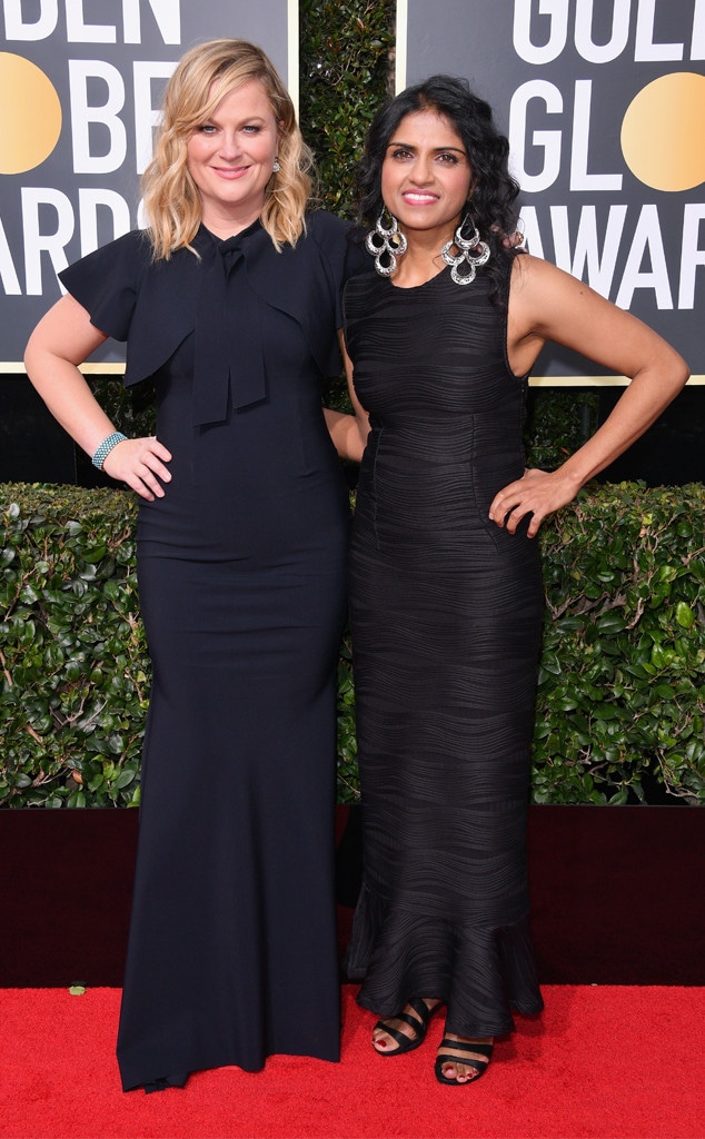 Amy Poehler, Saru Jayaraman, 2018 Golden Globes